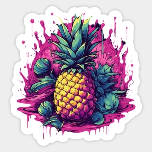 Juicy Pineapple Fruit Summer Splash Sticker